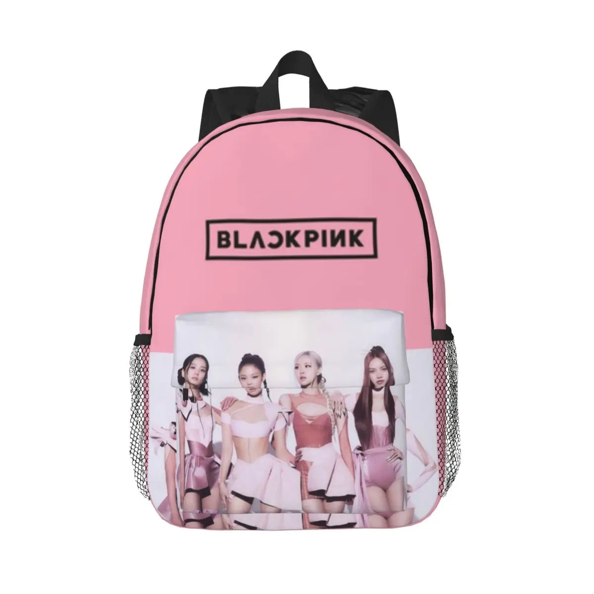 Pink-Love-Black For Girls Boys Large Capacity Student Backpack Lightweight waterproof Backpack 15inch