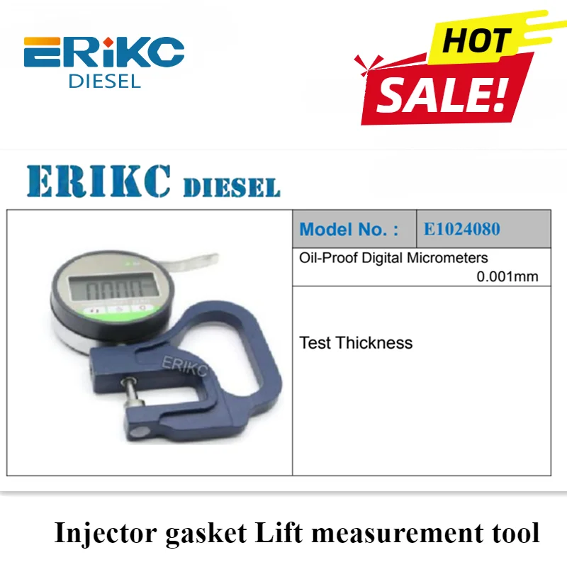 

ERIKC Digital Display Micrometer Thickness Measuring Gauge E1024080 For Measure Fuel Injector Gaskets Washer Shims Thickness