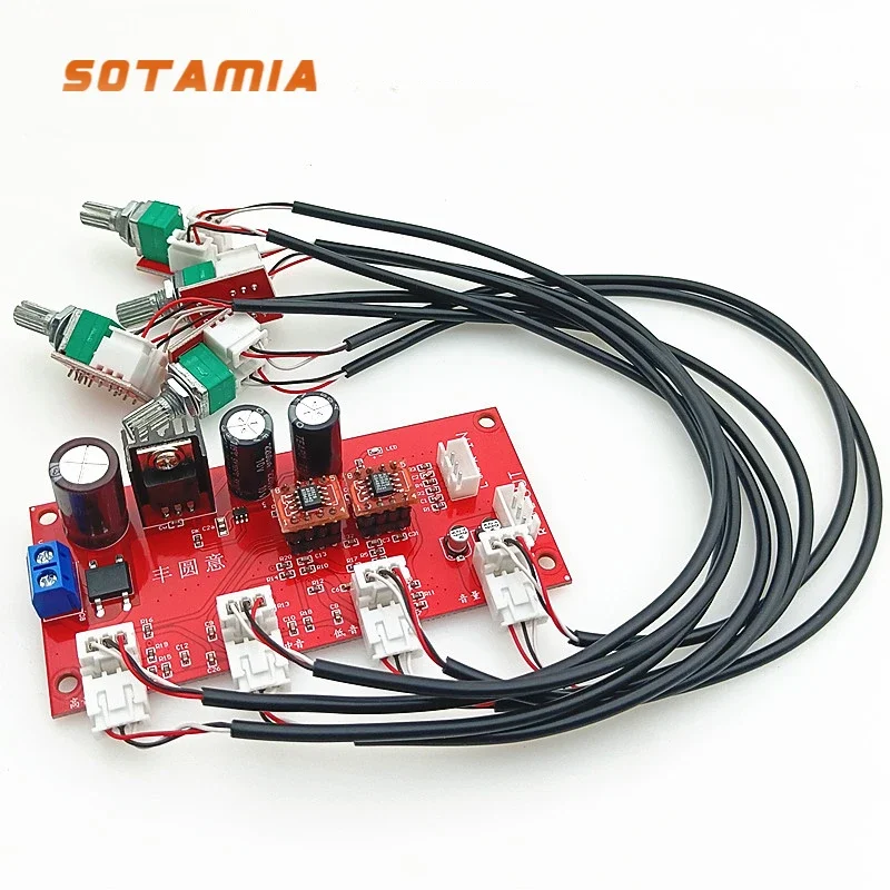 SOTAMIA AD828 Tone Preamplifier Audio Board DIY Home Theater Sound Amplifier HIFI Fever Super NE5532 Single Power Supply