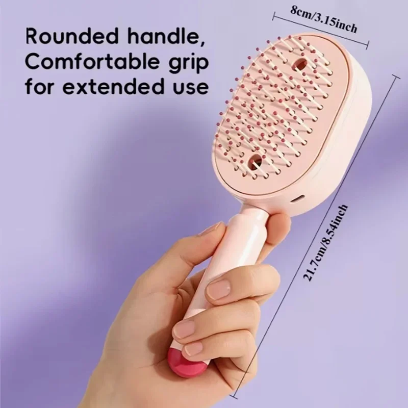 Electric steam hair styling comb，Ionic moisturizing hairbrush，Portable anti-frizz styling tool，Suitable for all hair types