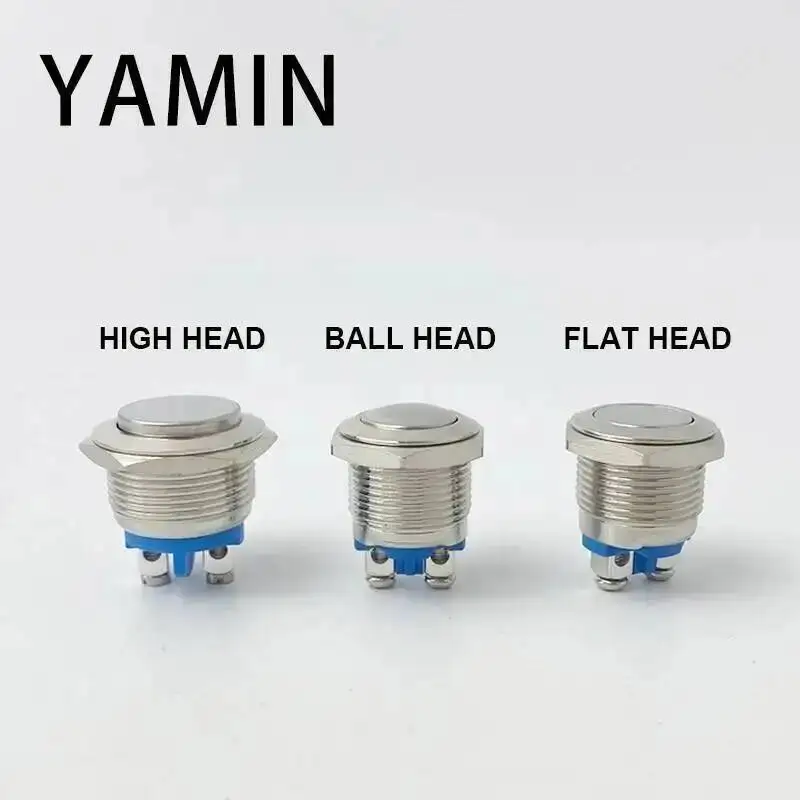 Picture 3: 8/10/12/16/19/22/30mm Momentary Reset / Lock Latching Metal Push Button Switch Waterproof Screw Pin Welding Foot