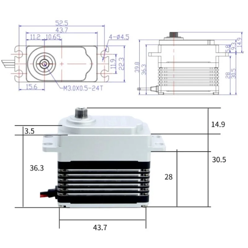 

Feetech бесщеточный 8,4 В 1/8 1/10 RC сервопривод водонепроницаемая металлическая шестерня для гусеничного автомобиля-робота для Traxxas Scx10 50 кг 60 кг 70 кг RC Запчасти