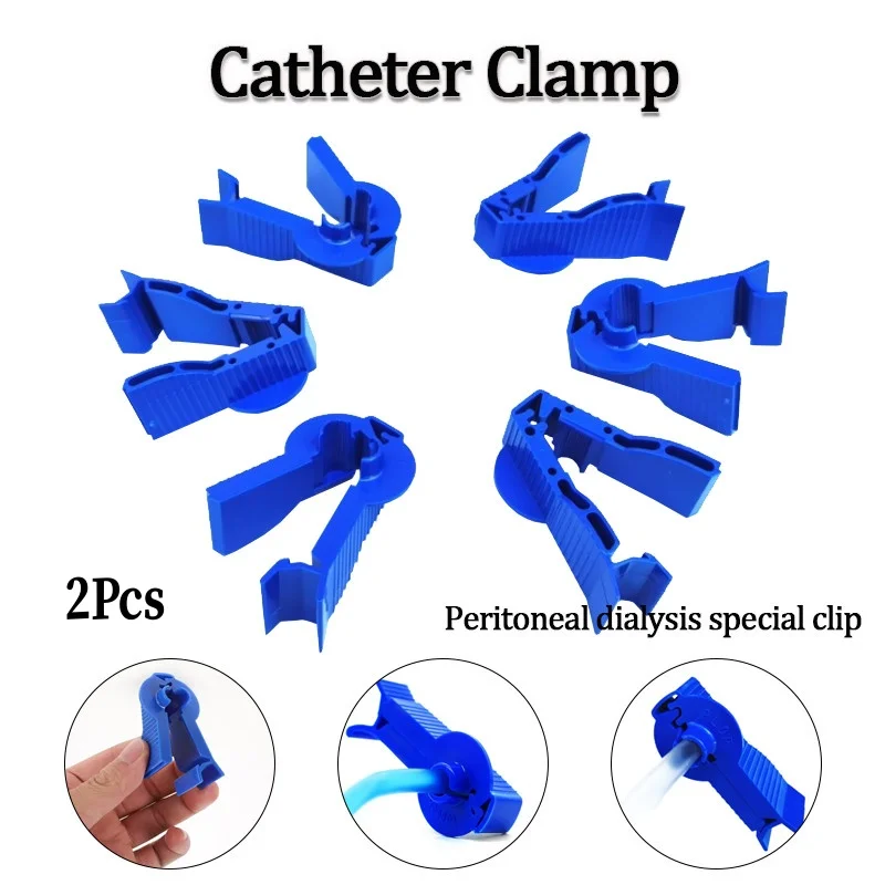 2Pcs Peritoneal Clips Tube Clamp Flow Control Clip Peritoneal Health Care Braces Support Peritoneal Dialysis Clips