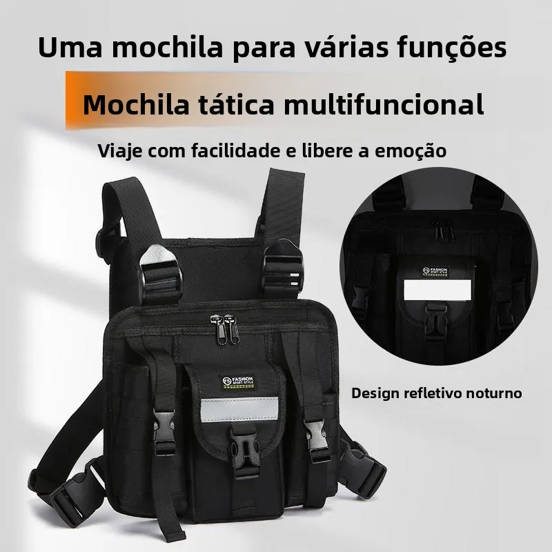 タクティカルベストバックパックアウトドアスポーツバッグライディングバッグ多機能オフロードベストバッグデュアルショルダーチェストバッグ男性用