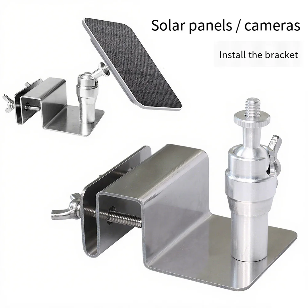 Adjustable Stainless Steel Gutter Mount Bracket For Eufy For Arlo Solar Panel Weatherproof Gutter Mount Support