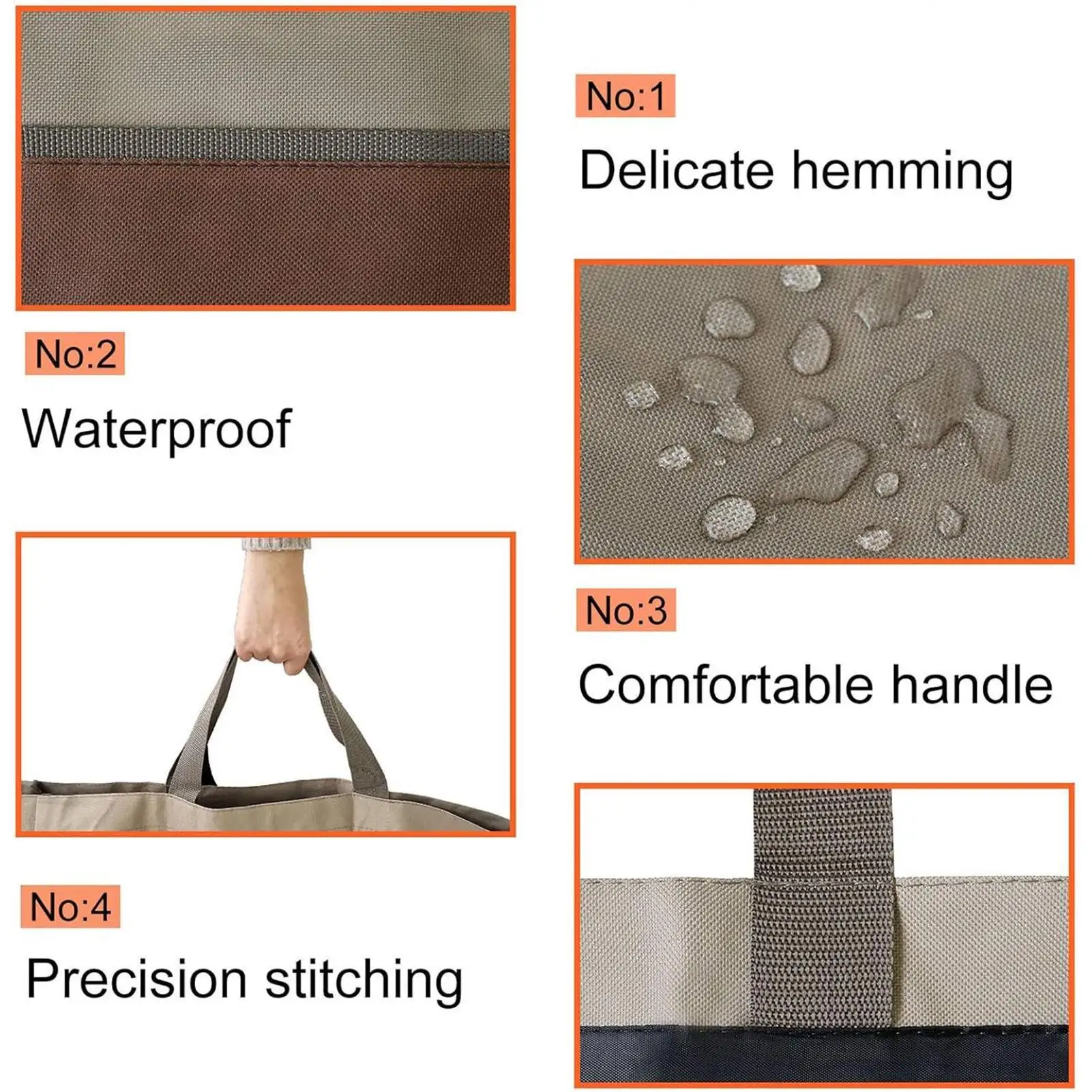 

Сумка для переноски дров повышенной прочности - вместительный транспортер для дров с прочными ручками, износостойкая сумка для дров из ткани Оксфорд