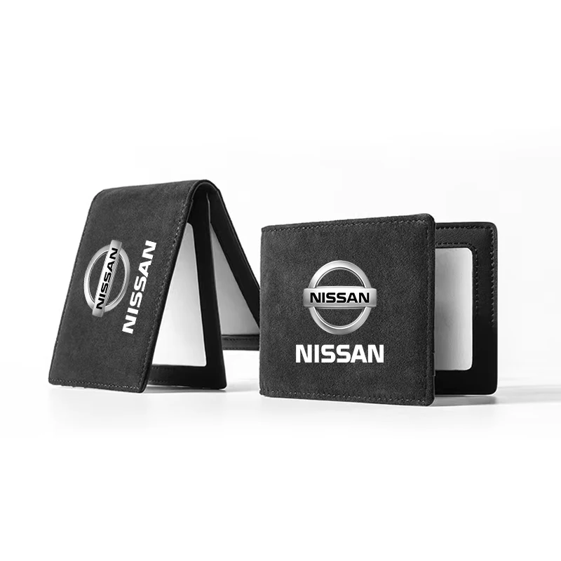 Suede Driver License Holder Ultra Thin Case ID Card Credit Card Holder for Nissan X-trail Qashqai Note Juke Sentra Patrol Navara