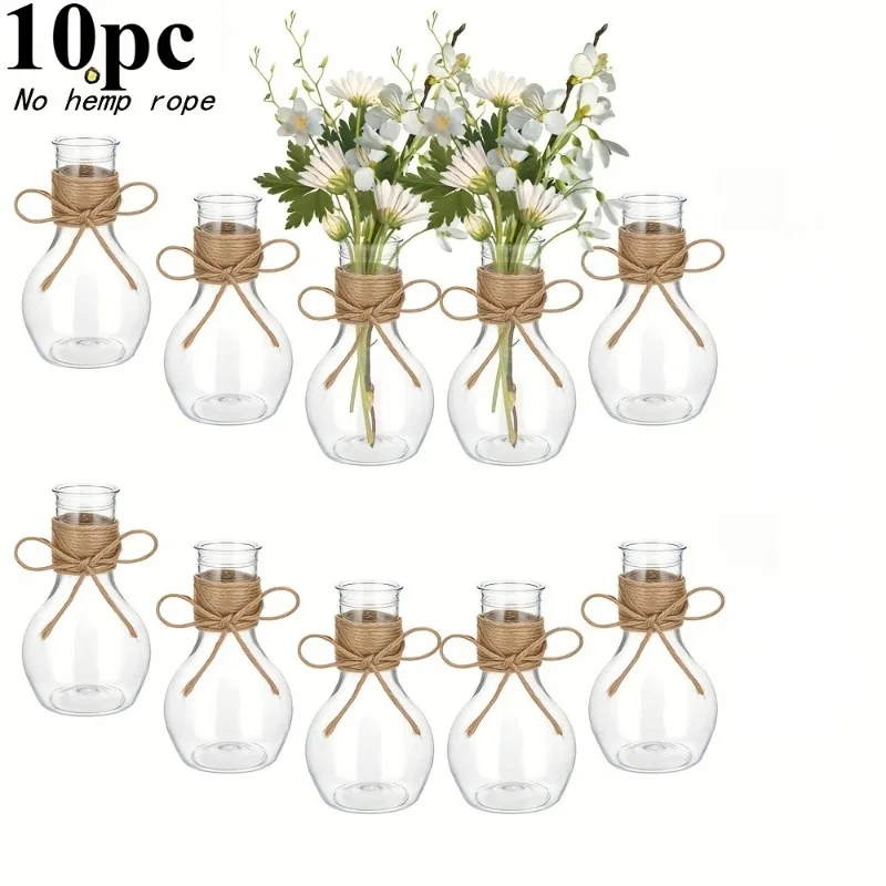 Vases en forme d'ampoule, mini-vases en plastique transparent, adaptés aux mariages, aux arrangements floraux, contenants durables en forme d'ampoule