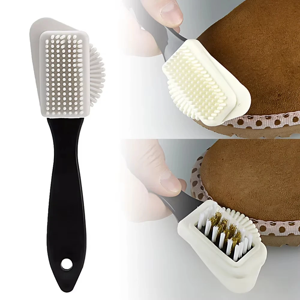 1/2PCS 3-sided S-type Cleaning Brush Suede Suede Snow Boots Cleaning Copper Wire Shoe Brush Cleaning Tool Shoe Brushes