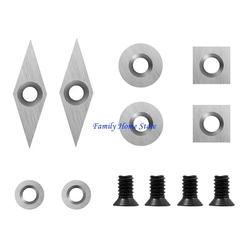 

P0UF 8pcs Combination Inserts Set Supplied with Screws 4types Cutters Set for Professional Carpenters and Beginners