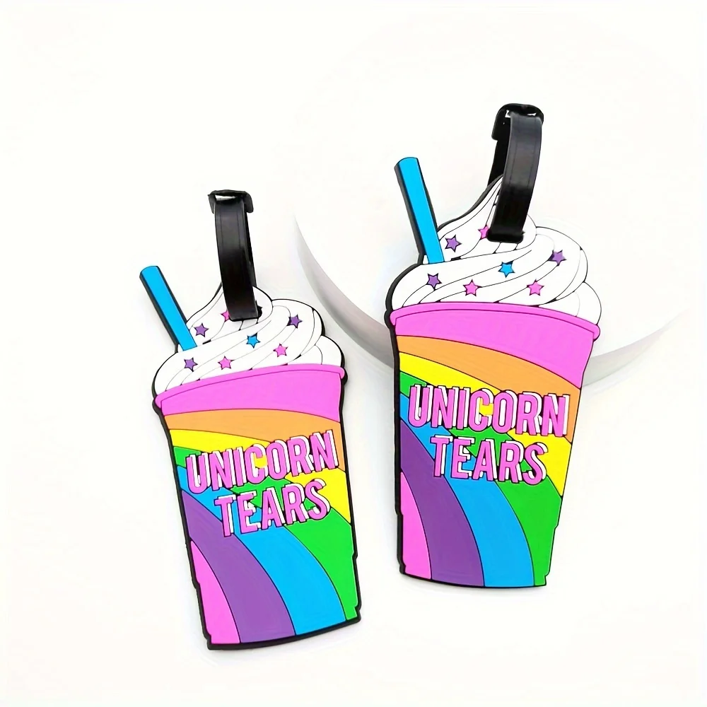 

1pc Creative Milk Tea Luggage Tag Pendant Accessories, Travel Necessities,Anti-Lost Tag Boarding Pass