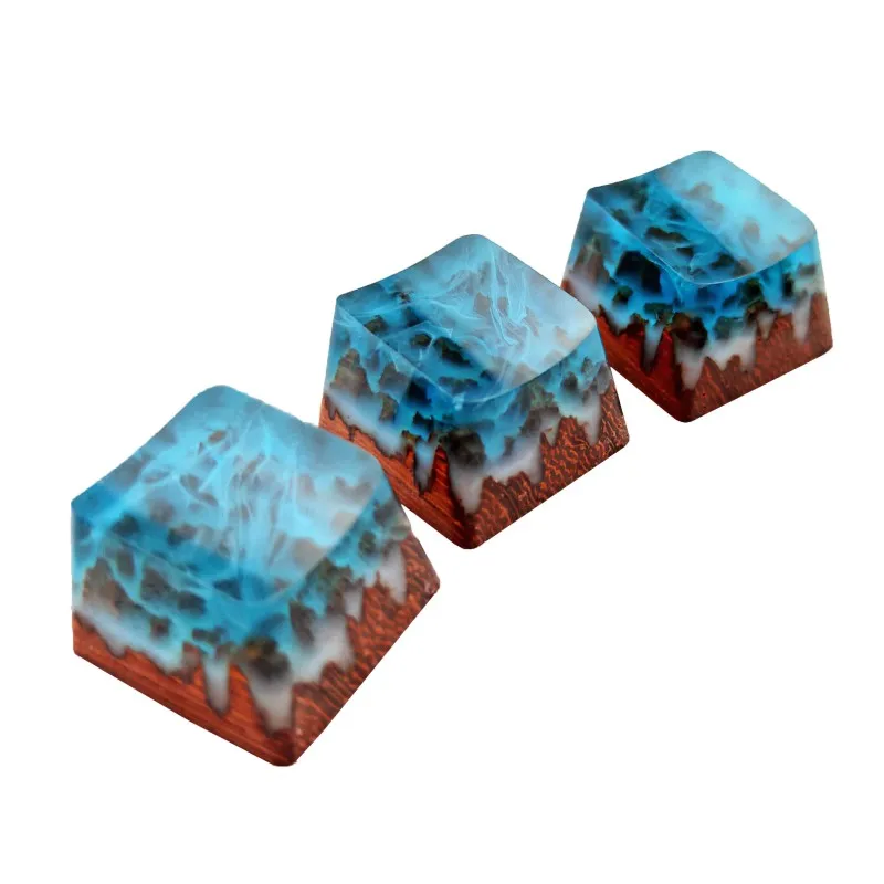 Luoxue Qianhan Ding Snow Mountain Teclado Mecânico Criativo Única Personalidade Transmissão de Luz Resina Tridimensional Ani