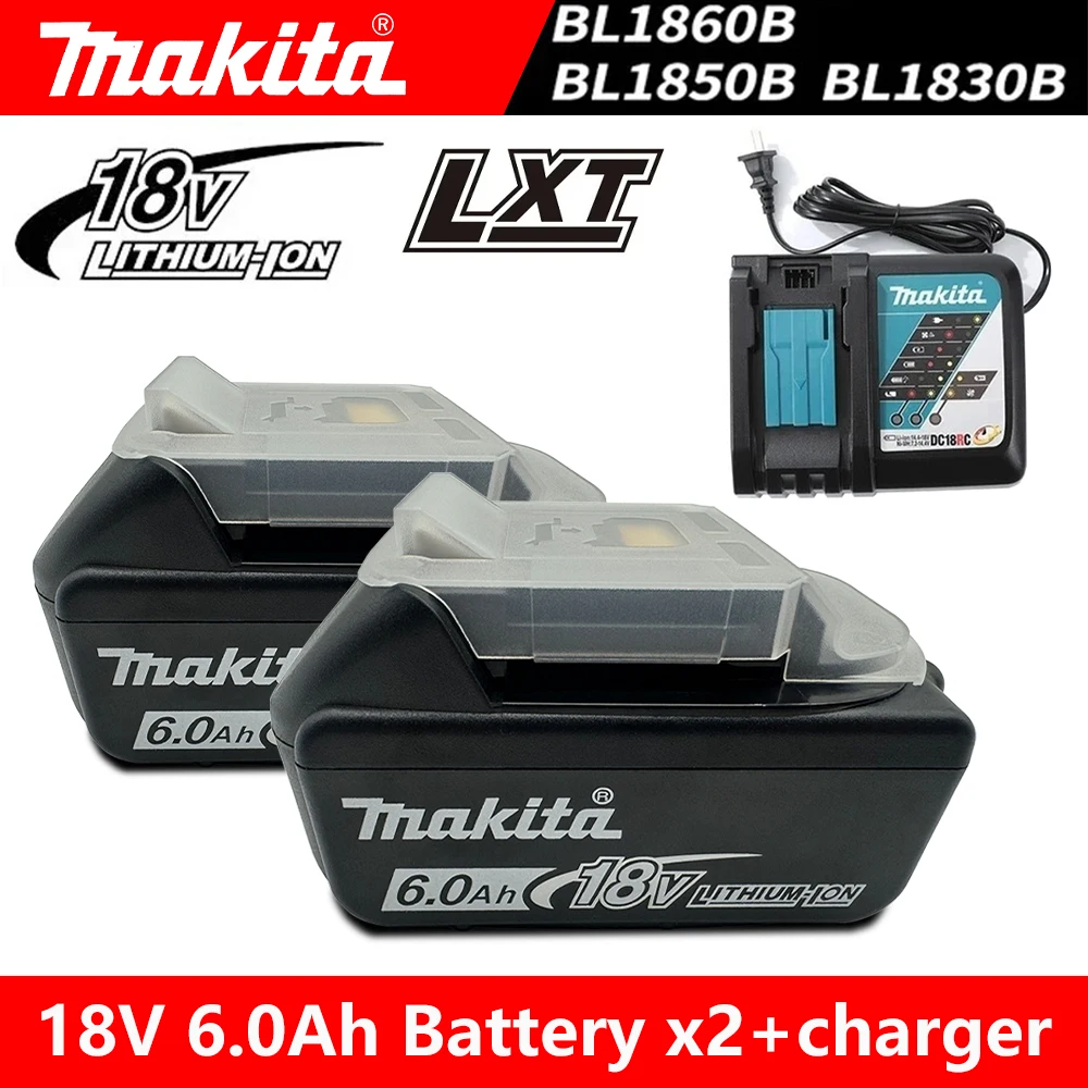 

100% Original Makita Power Tool Battery, Replaceable LED Lithium-ion, 6.0 Ah 18V LXT BL1830 BL1830B BL1840 BL1850 BL1860B BL1860