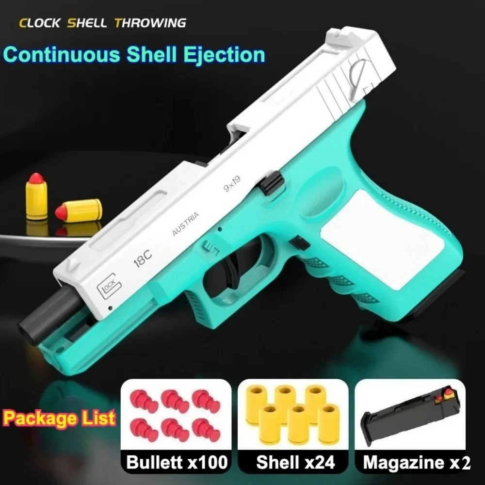 Weiche Kugel Spielzeug Pistole Shell Werfen Kontinuierliches Abfeuern Outdoor Kampf Waffe Essen Huhn Spielzeug Spiel Weihnachtsgeschenk für Kinder