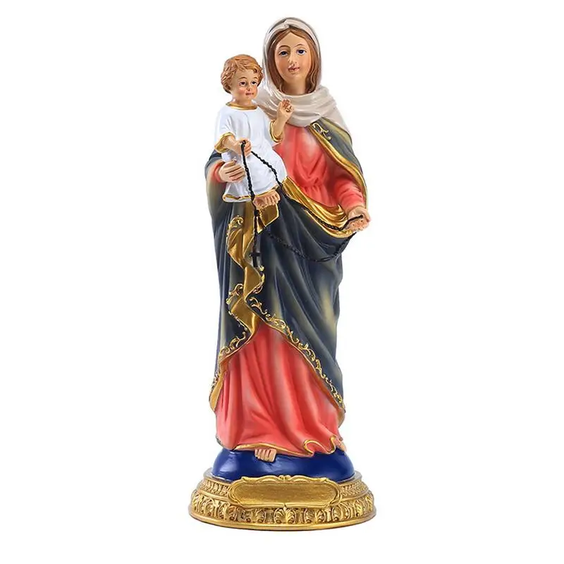 car Pendant Religious Home Tabletop Figurine Virgin Mary Holding Baby Motor Helmet Riding Bicycle Accessories Car Decorationcar