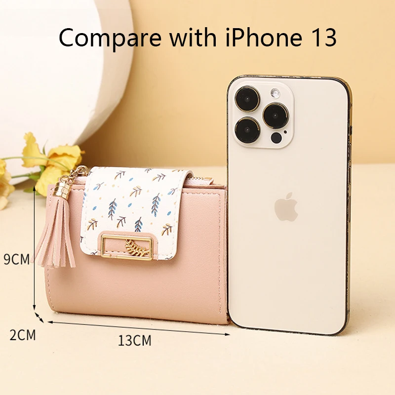 Women's Wallets Small Card Holder Purses with Zip Pocket Short Handbags for Women PU Leather Bi-fold Wallet Cute Lady Money Bag
