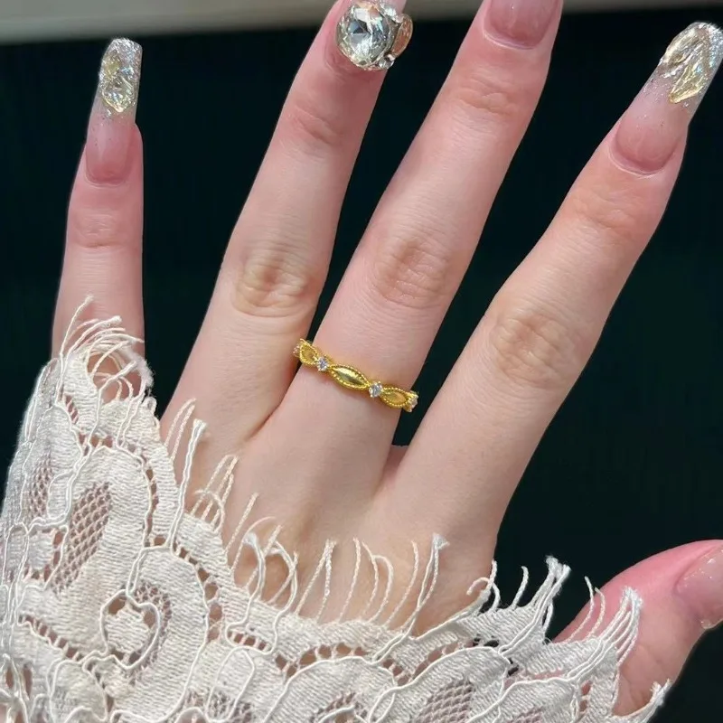 خاتم تخريمية ماسي بتصميم متخصص وخفيف الوزن وبسيط ورائع ومتعدد الاستخدامات ومزاج عالي الإحساس هدية نسائية