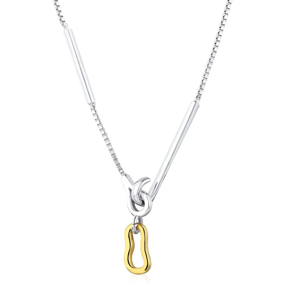 

Ожерелье из серебра 925 пробы с двойным контрастным элементом