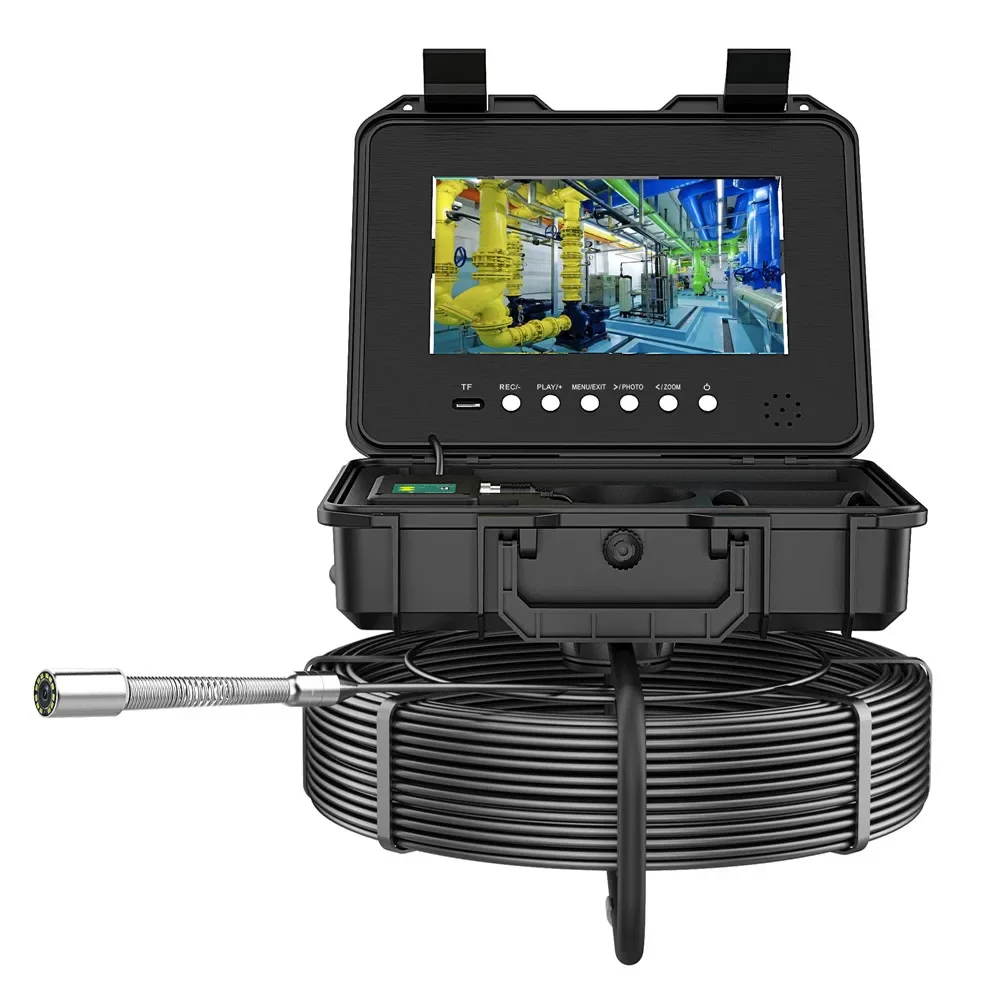 10.1 "IPS السيارات التسوية الذاتية 1080P شاشة تسجيل الصوت 30 متر 7 مللي متر كابل الألياف الزجاجية أنابيب الصرف الصحي التفتيش الكاميرا #3