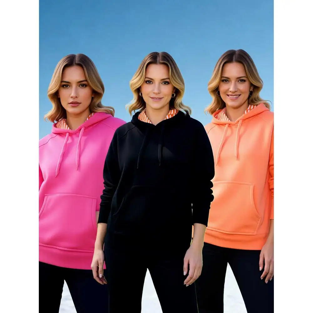 

Three piece women's solid color hooded sweatshirt casual pullover sweatshirt soft and comfortable to choose from 8 colors