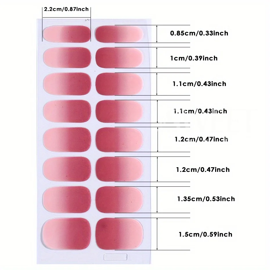 สติกเกอร์เจลสีออมเบรสำหรับเล็บ 6 ชิ้น สีชมพู ฟ้า ไล่เฉด ดีไซน์เรียบง่าย ติดง่าย ปิดเต็มเล็บ พร้อมตะไบและแท่ง