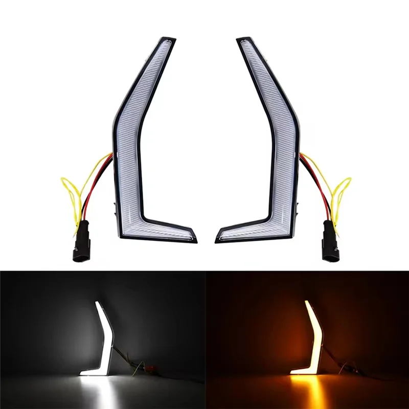 

For Kawasaki Teryx KRX 1000 2020-2024 Trail Special 2021-2024 Front LED Grille Lights Fang Turn Signal Light UTV ATV