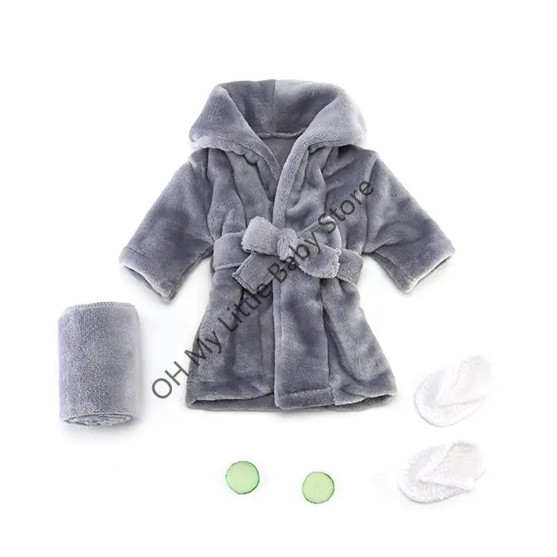 

M76C Baby Outfit Photography Props Bathrobe Towel Cucumber Slices Newborn Shower Gift