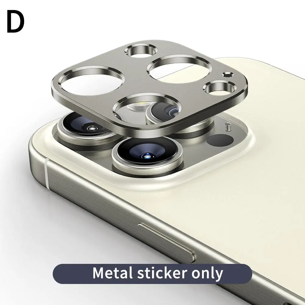 Metalowy ochraniacz obiektywu aparatu do iPhone'a 16 Pro Max Aluminiowe etui na tylny obiektyw bez szklanej osłony obiektywu Akcesoria E8W2