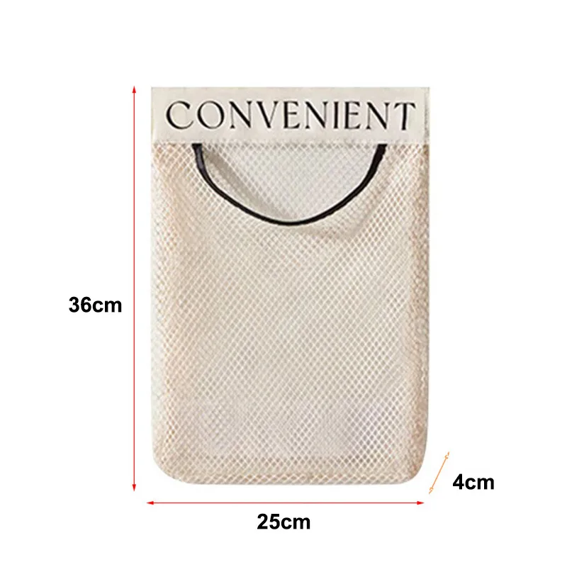 Wall Mount Mesh Storage Bag Garbage Bag Holder Plastic Shopping Bags Dispenser Sundries Bag Net Storage Grocery Bag Organizer