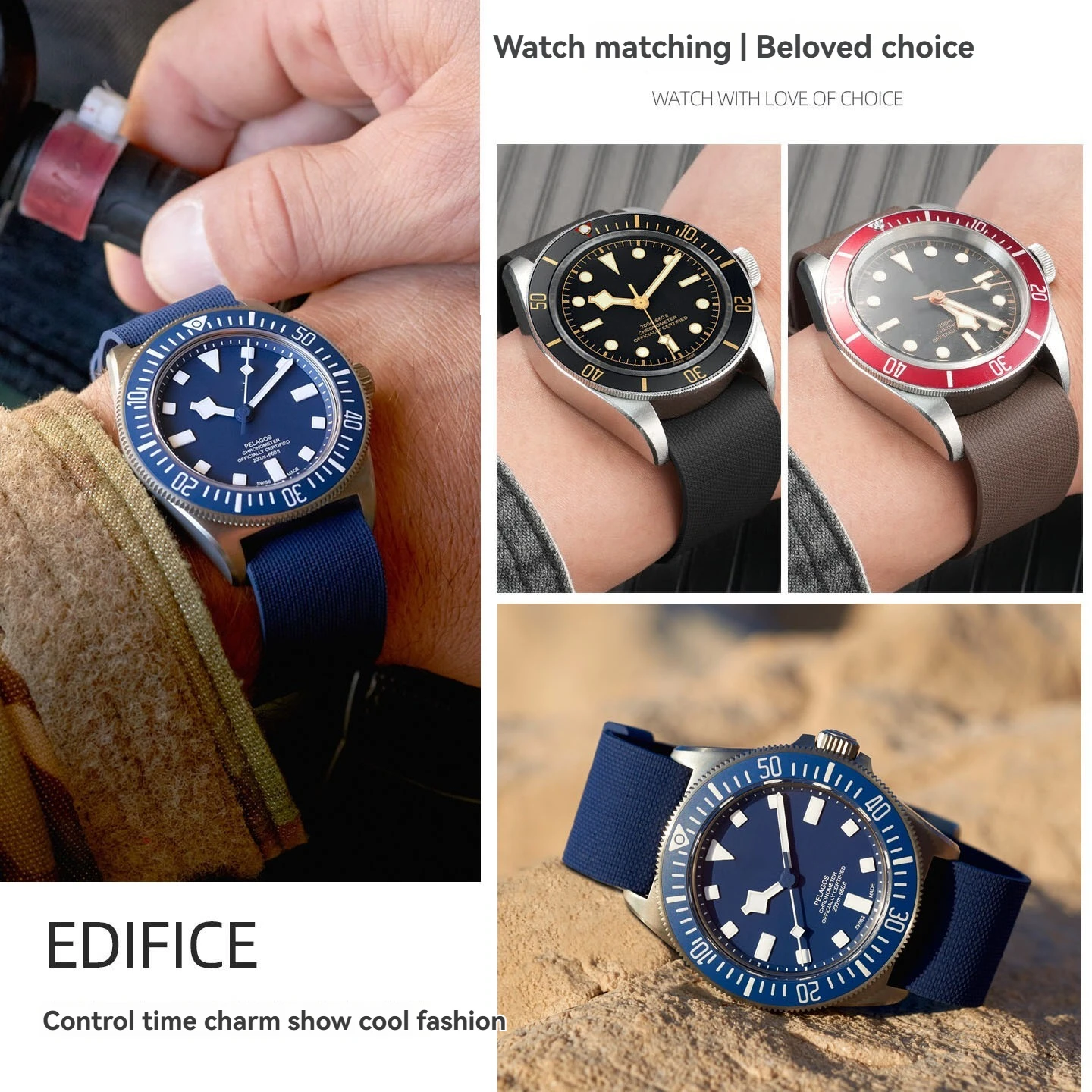 22mm Fluoroelastomer Watch Str - Rubber Strap Diver 评论和价格