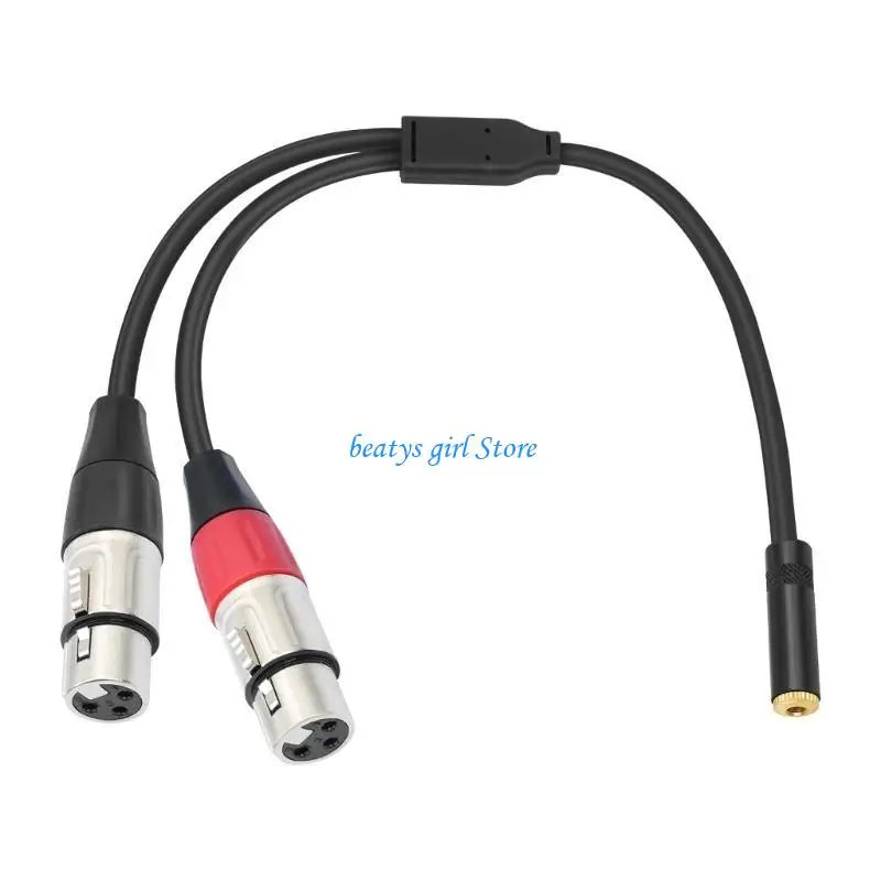 

C7AB Reliable 3.5mm to 2 Female Cable,Balanced Plugs to Microphone Cord, Gold Plate Connectors Resist Corrosion