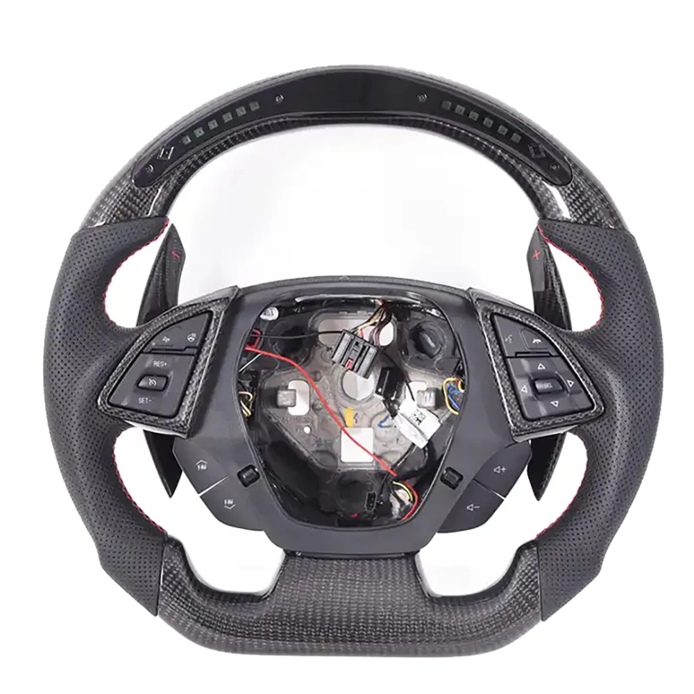 

Carbon Fiber Leather LED Racing Car Steering Wheel for Chevrolet Comanro