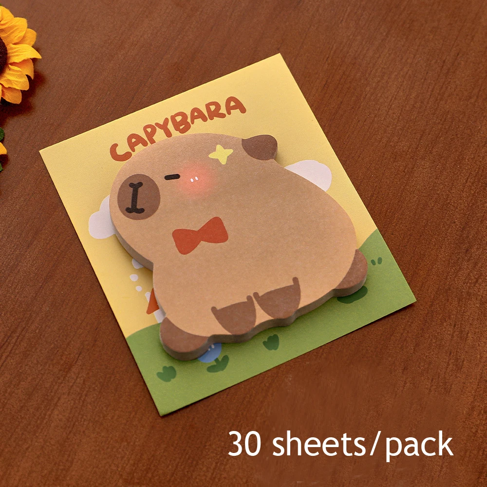 Imagem -04 - Kawaii Capybara Sticky Notes Índice Notepad Acessórios de Escritório Diário Memo Pad Scratch Paper Papelaria Estética Bonito Pacotes