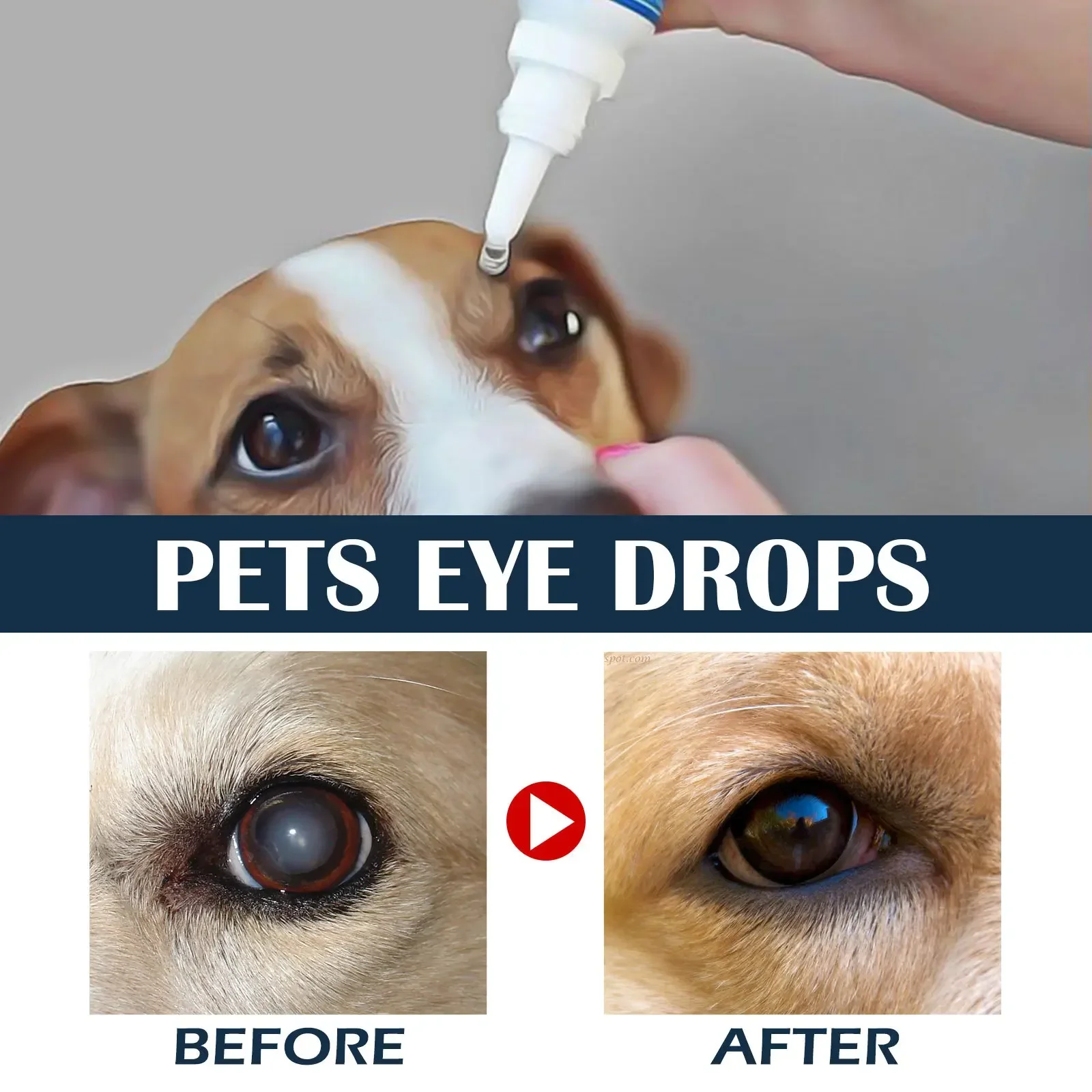 Dog Cataract Eye Drops Refreshing Ophthalmic for Dry Eyes Pet Tear Stain Remover Eye Lubricating