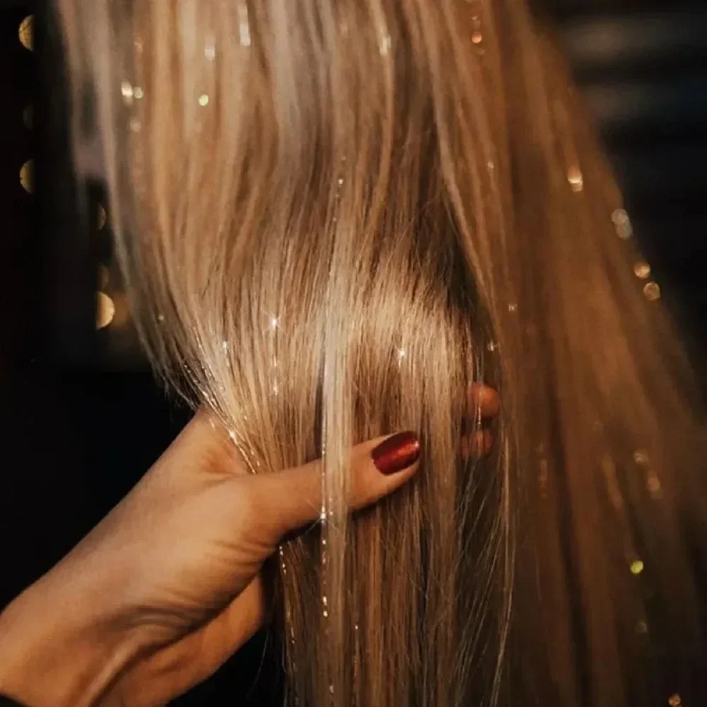 

6 шт., термостойкая блестящая заколка для волос с мишурой феи, 23,6-дюймовая блестящая заколка для волос из синтетической мишуры в наборе с мишурой для волос