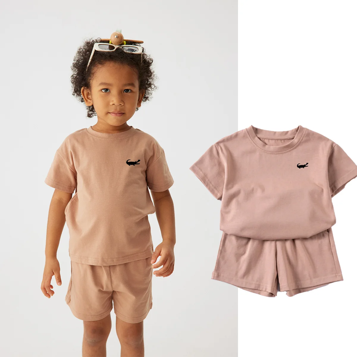 

Boys Cotton Short-sleeved Shorts Two-piece Summer Children's Fashion Printed T-shirt Set Daily Comfortable Clothing 0-6Y