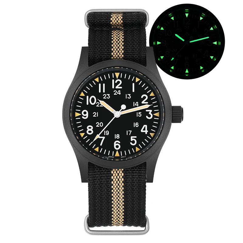 Militado ML05 Vintage Watch VH31 Sweep Second Movement Domed Sapphire Crystal With High Clear AR Coating Luminous 38mm Watches image 3