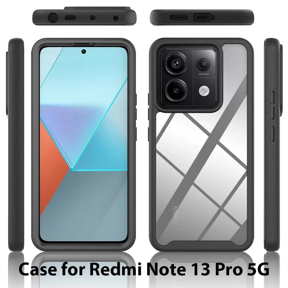 Hybrid TPU/PC Sky Case For Xiaomi RedMi Note 13 Pro 5G Funda Capa Two Layer Shockproof Crystal Clear Cover For RedMi Note 13 5G