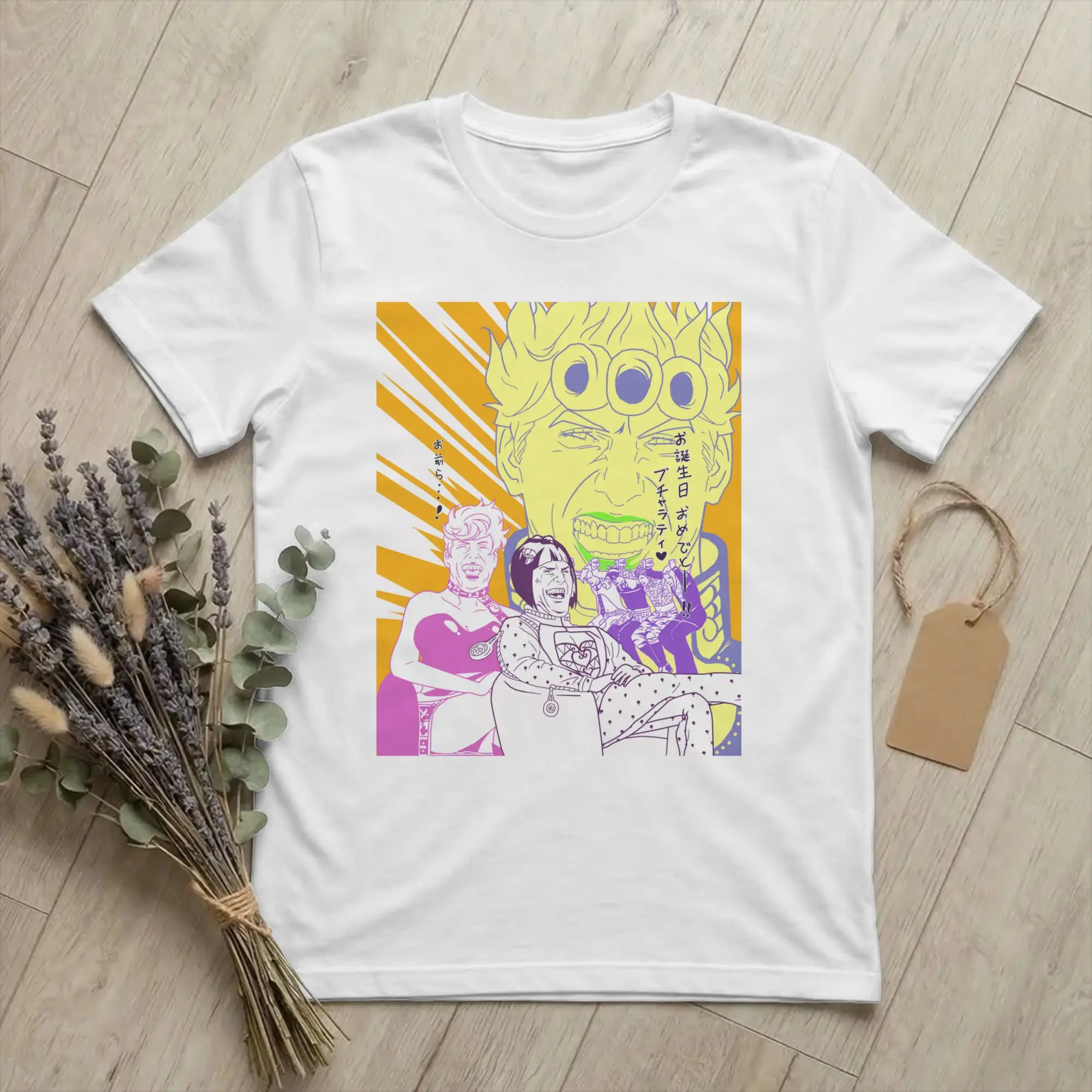Hip Hop Joestar Family Bizarre Adventure Bucciarati Laughing Tom Cruise T Shirt For Men Women Cotton Short Sleeve  Clothing
