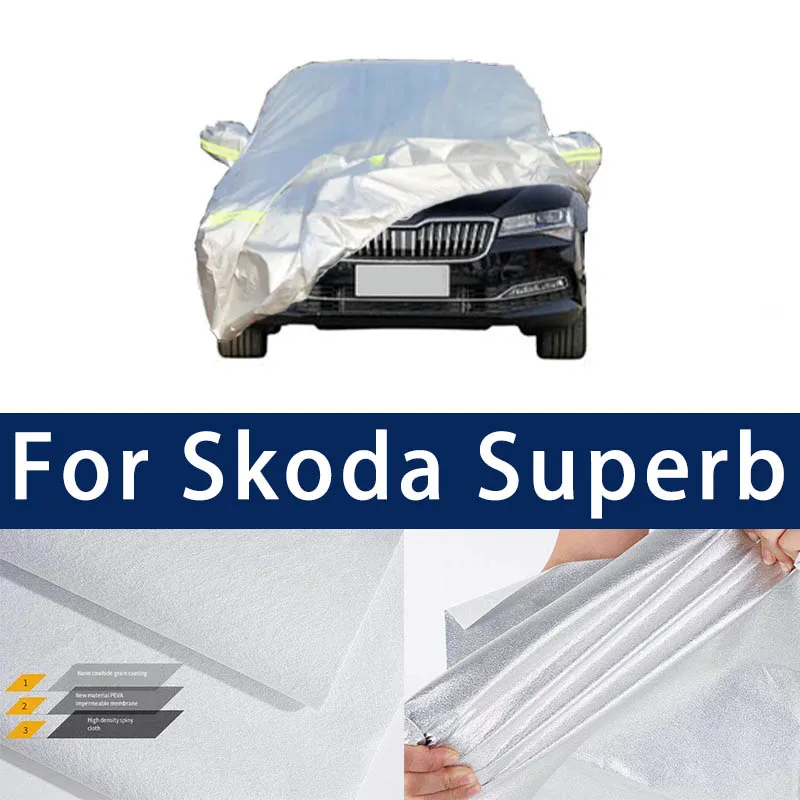 Full car hood dust-proof outdoor indoor UV protection sun protection and scratch resistance For Skoda Superb Car umbrella