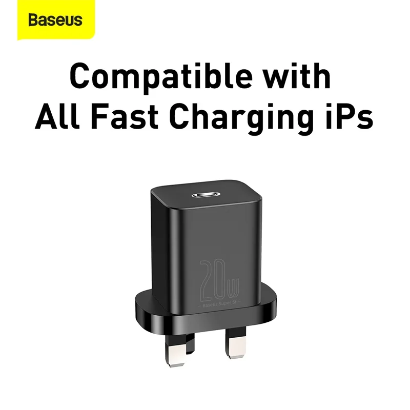 Baseus 20W Fast Charger For iPhone 15 14 13 12 PD Charger Super Si Uk Plug Fast Charging For iPad Quick Charge 4.0 Phone Charger