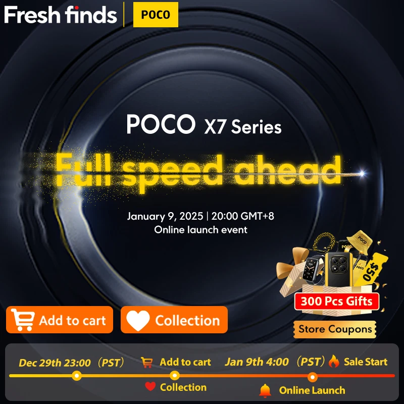 World Premiere POCO X7 Global Version Smartphone Full Speed Ahead Jan 9th At 20:00 (GMT+8) For the Online Launch Event