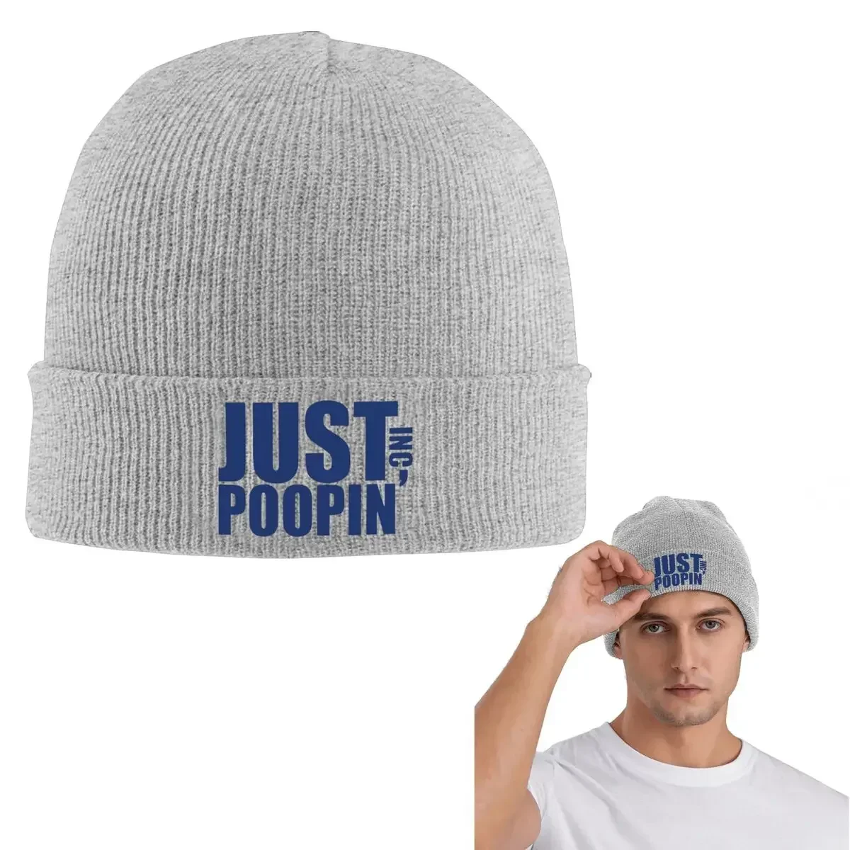 The Office Just Poopin Dunder Mifflin Logo Warm Knitted Cap Fashion Bonnet Hat Autumn Winter Outdoor Beanies For Unisex Adult