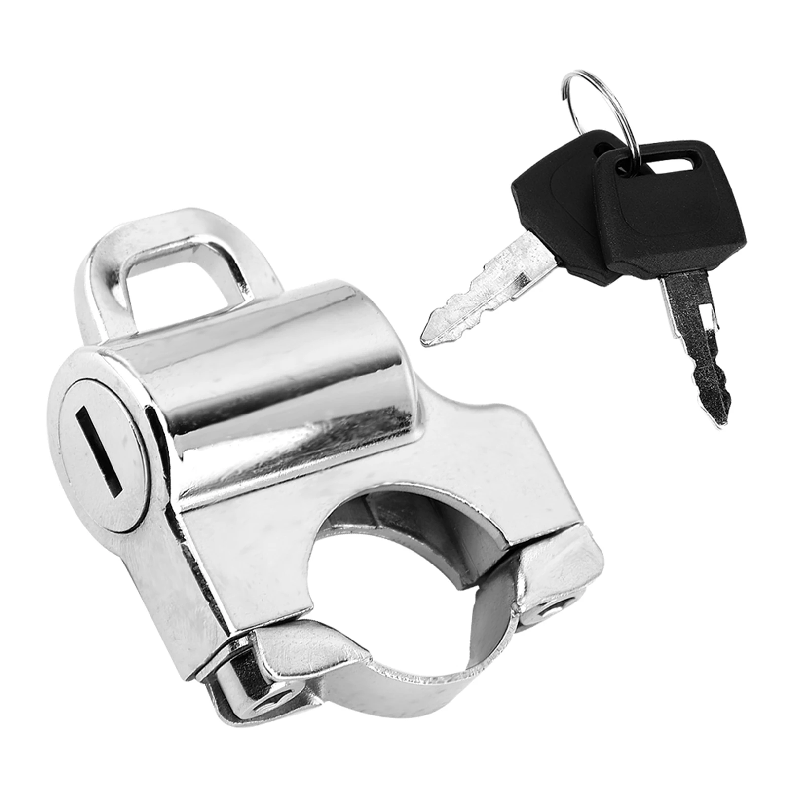 

22mm Universal Motorcycle Helmet Security Lock for Handlebar - Chrome Plated, Anti-Theft Helmet Lock, Easy Installation