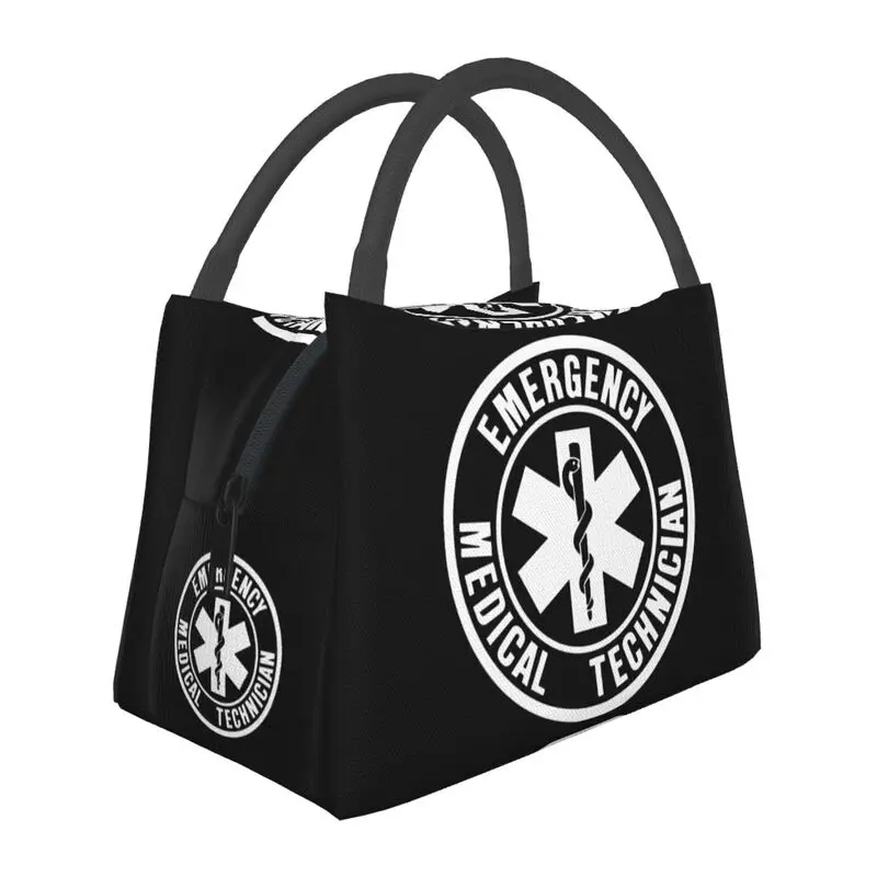 

Emt Star Of Life Emergency Medical Technician Logo Thermal Insulated Lunch Bag Women Resuable Lunch Container for Meal Food Box