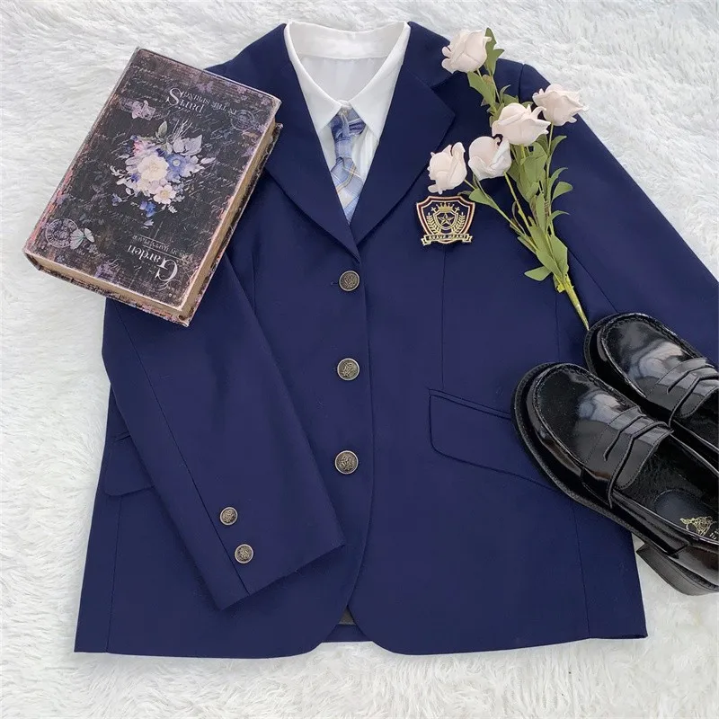 Lolita JK-abrigo de uniforme japonés para mujer, chaqueta de estilo Preppy, Kawaii, clase de escuela secundaria, chica, uniforme de estudiante, blazer, ropa de otoño