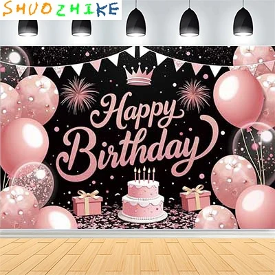 

Baby Shower Happy Birthday Party Photography Backdrops Newborn Kids Air Balloon Princess Tropical Jungle Photo Background BB-24