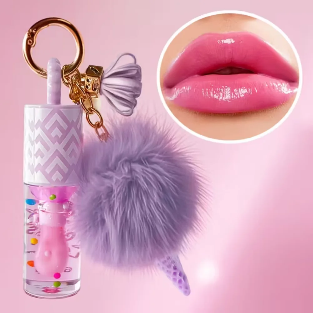 Fluffy Waffle Cone Lip Oil - Nawilżający balsam do ust z połyskiem, nieklejący się, nawilżający usta dla każdego rodzaju skóry, pielęgnacja ust