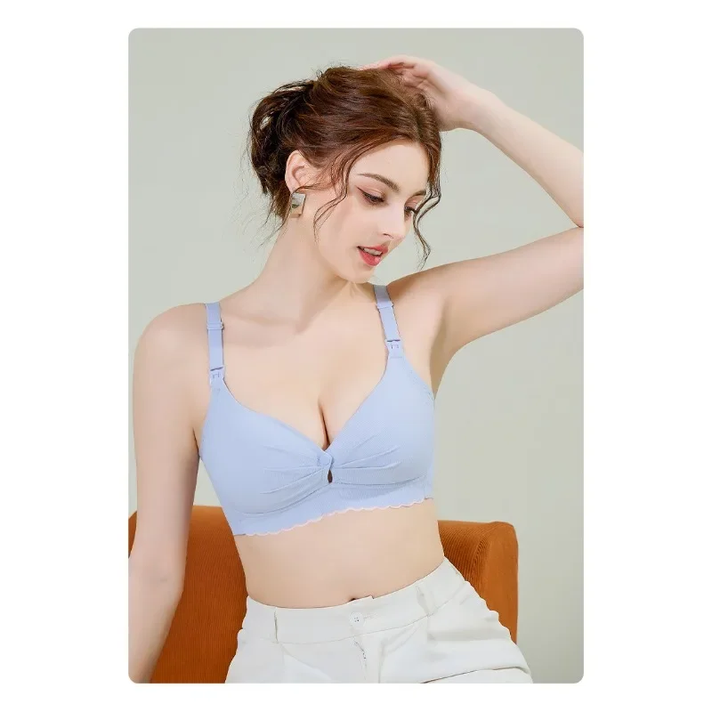 Antisagging Pregnant Breast Clothe Maternity Postpartum Women Breastfeeding Underwear Nursing Bra Wireless Front Open Breathable