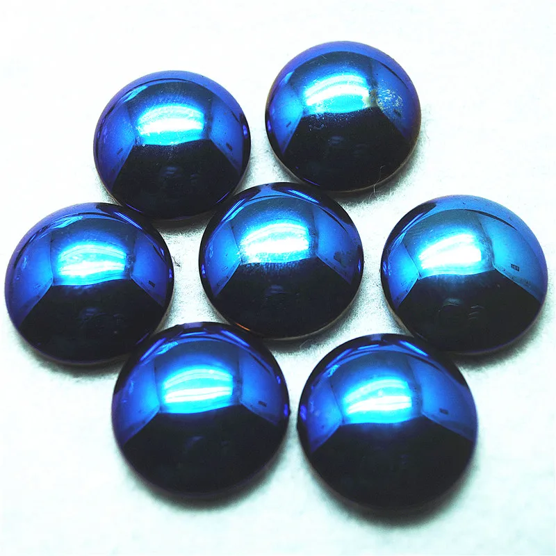 

7PCS New Hematite Stone Cabochons Round Shape Size 25MM Dark Blue Colors DIY Jewelry Accessories Free Shippings